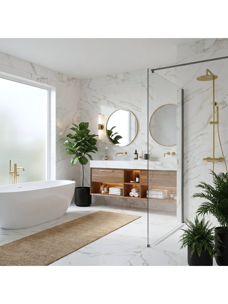 Paravan de dus Rea Flexi Transparent / Titan 100 [5]