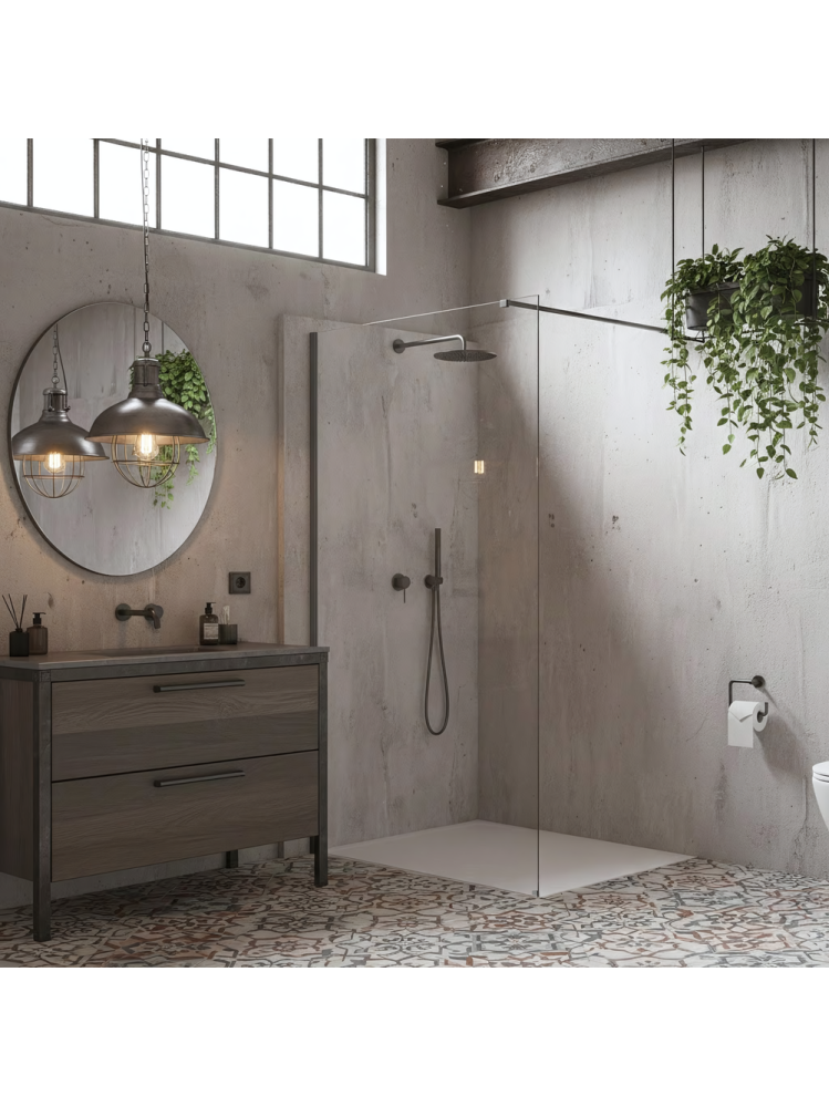 Paravan de dus Rea Flexi Transparent / Titan 70 [4]