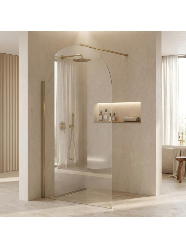 Paravan dus Walk-in Rea Heaven 110 cm auriu periat sticla transparenta 8mm [3]