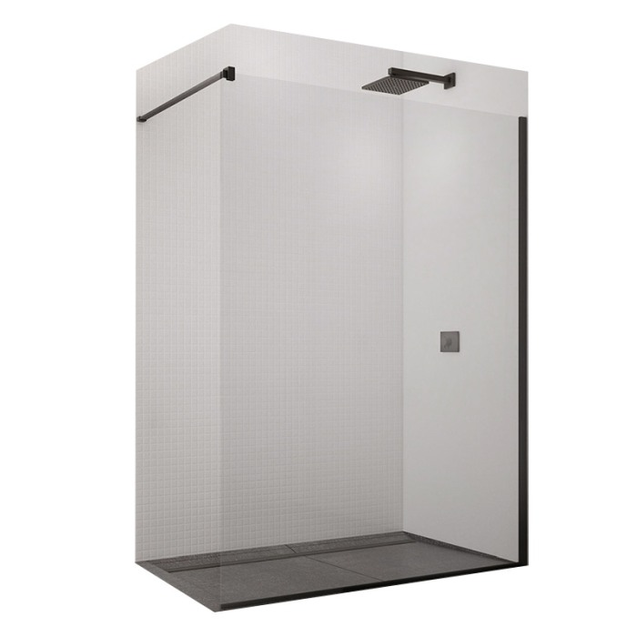 Paravan de dus SanSwiss, Easy, 120 x 200 cm, profil negru mat [1]