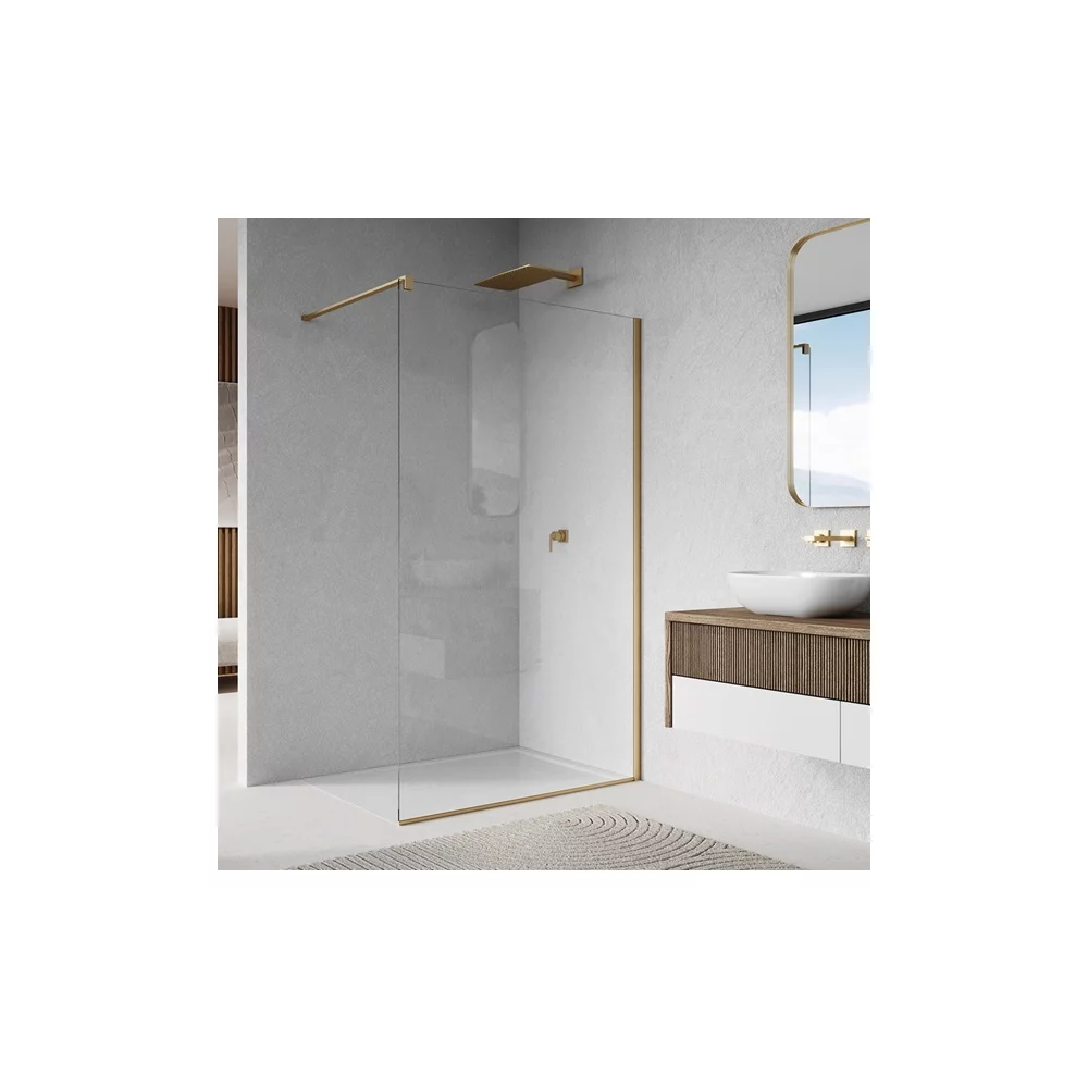 Paravan de dus tip Walk-in auriu periat SanSwiss Easy STR4P 80x200 cm [2]