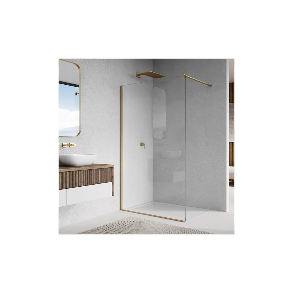 Paravan de dus tip Walk-in auriu periat SanSwiss Easy STR4P 80x200 cm [1]