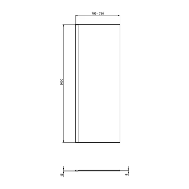 Paravan de dus tip Walk-in Ideal Standard i.life 80x200 cm sticla 8 mm argintiu [5]
