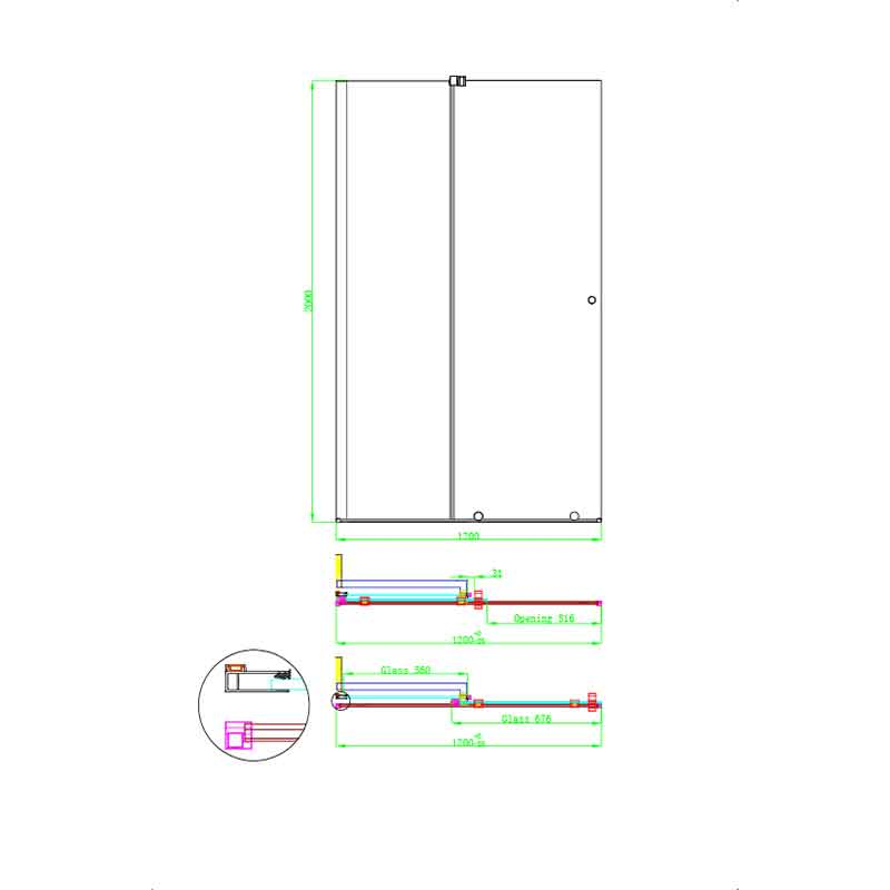 Paravan de dus tip Walk-in Mediterraneo Vario crom sticla securizata 8 mm 120 cm [7]