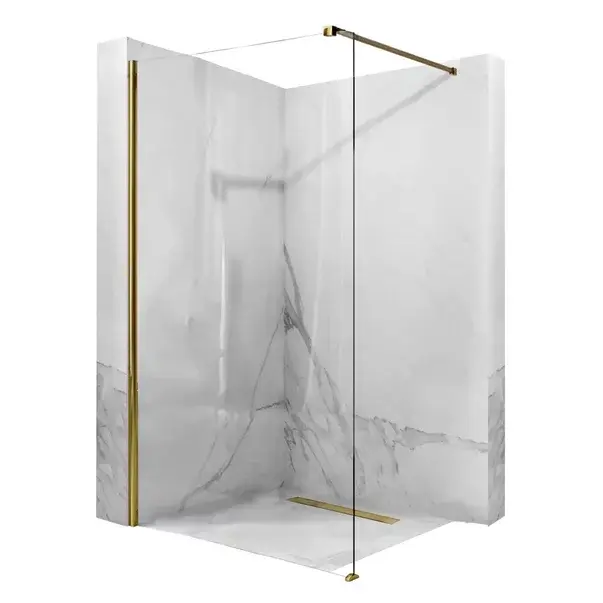 Paravan de dus tip Walk-in Rea Aero 100x195 cm profil auriu [1]