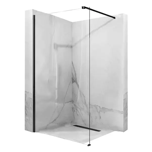 Paravan de dus tip Walk-in Rea Aero 120x195 cm profil negru [1]