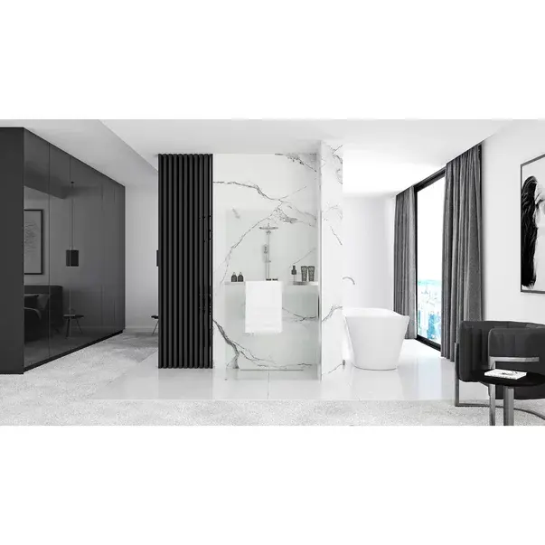 Paravan de dus tip Walk-in Rea Aero N 110x195 cm si etajera cu suport crom [8]