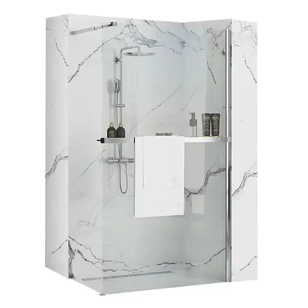 Paravan de dus tip Walk-in Rea Aero N 110x195 cm si etajera cu suport crom [1]