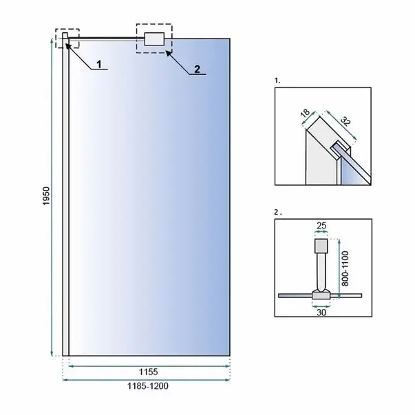 Paravan de dus tip Walk-in Rea Aero N 120x195 cm profil crom [2]