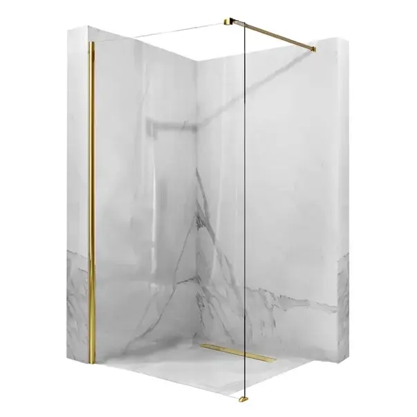 Paravan de dus tip Walk-in Rea Aero N 80x195 cm profil auriu [1]