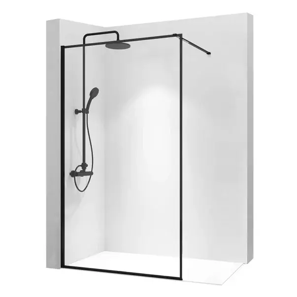 Paravan de dus tip Walk-in Rea Bler 120x195 cm profil negru [1]