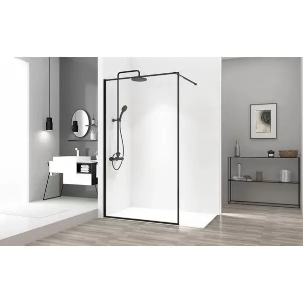 Paravan de dus tip Walk-in Rea Bler 120x195 cm profil negru [3]