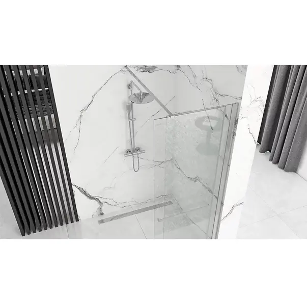 Paravan de dus tip Walk-in Rea Cortis cu parte culisanta 100x200 cm profil crom [3]