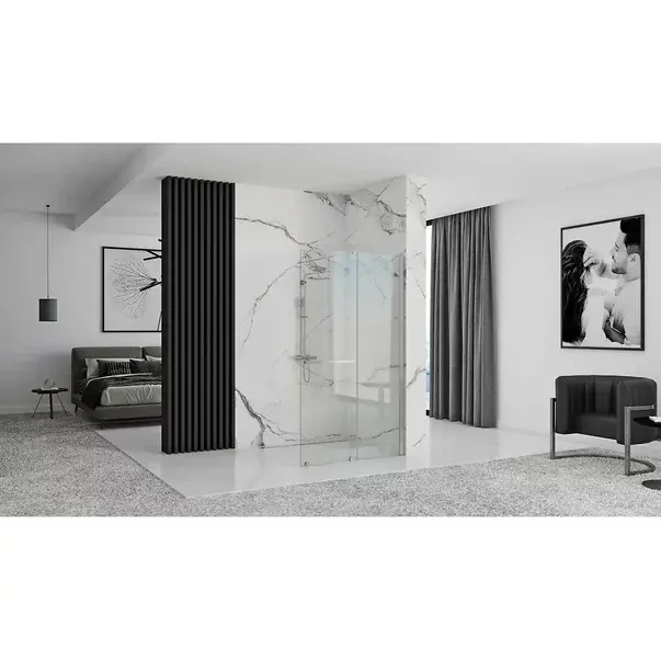 Paravan de dus tip Walk-in Rea Cortis cu parte culisanta 120x200 cm profil crom [5]