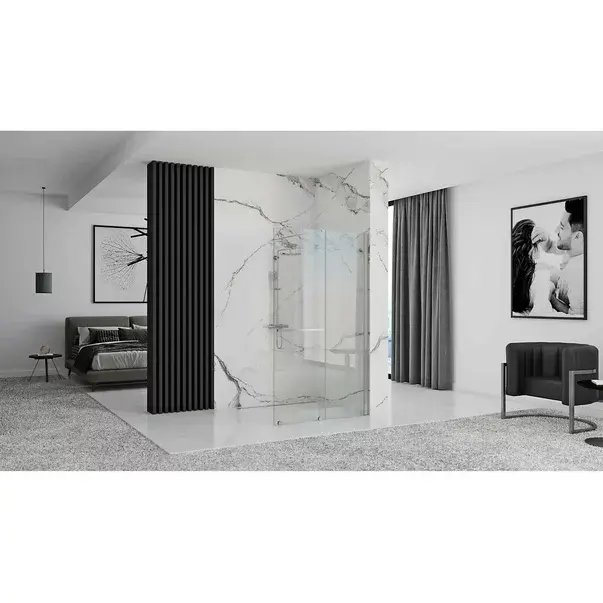 Paravan de dus tip Walk-in Rea Cortis cu parte culisanta 120x200 cm profil crom [4]