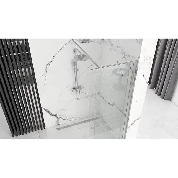 Paravan de dus tip Walk-in Rea Cortis cu parte culisanta 120x200 cm profil crom [3]