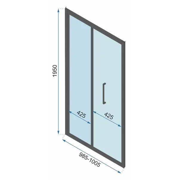 Paravan de dus tip Walk-in Rea Rapid Fold 100x195 cm profil auriu [6]