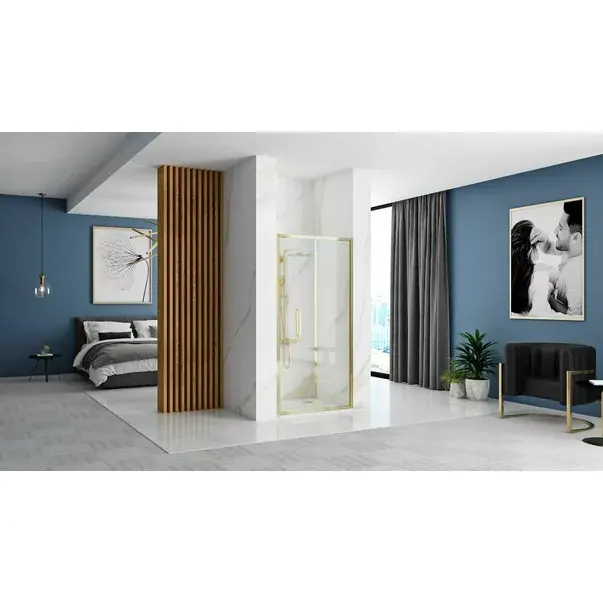 Paravan de dus tip Walk-in Rea Rapid Fold 80x195 cm profil auriu [4]