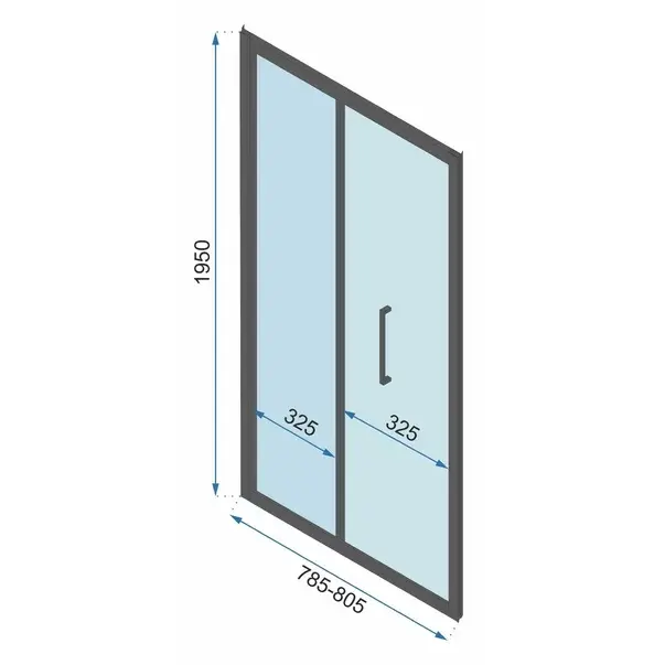 Paravan de dus tip Walk-in Rea Rapid Fold 80x195 cm profil auriu [6]