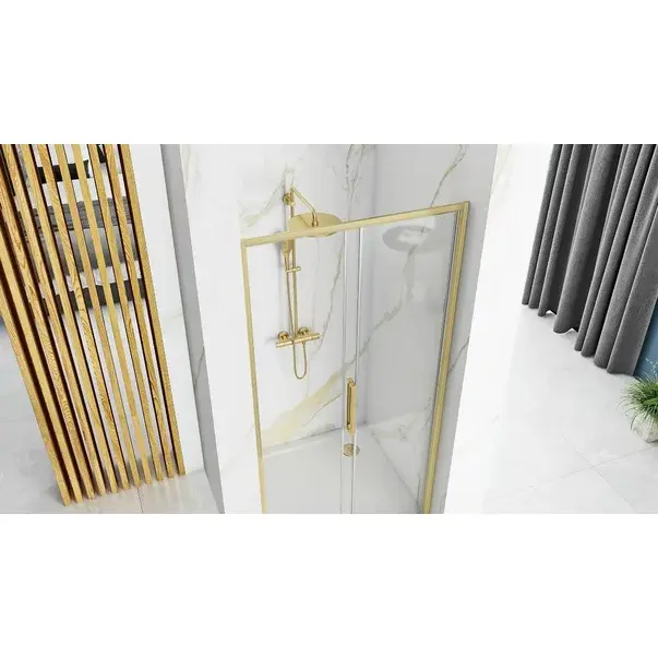 Paravan de dus tip Walk-in Rea Rapid Slide 100x195 cm profil auriu periat [4]