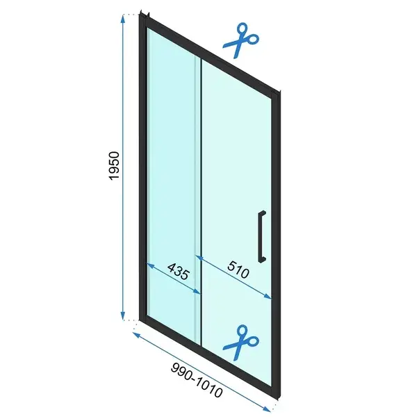 Paravan de dus tip Walk-in Rea Rapid Slide 100x195 cm profil auriu periat [7]
