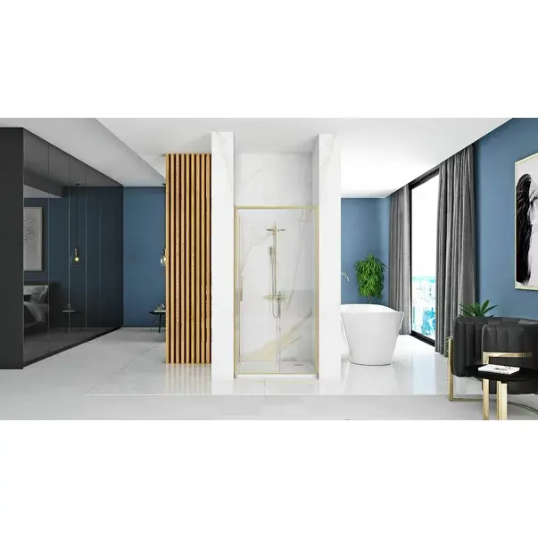 Paravan de dus tip Walk-in Rea Rapid Slide 100x195 cm profil auriu periat [3]
