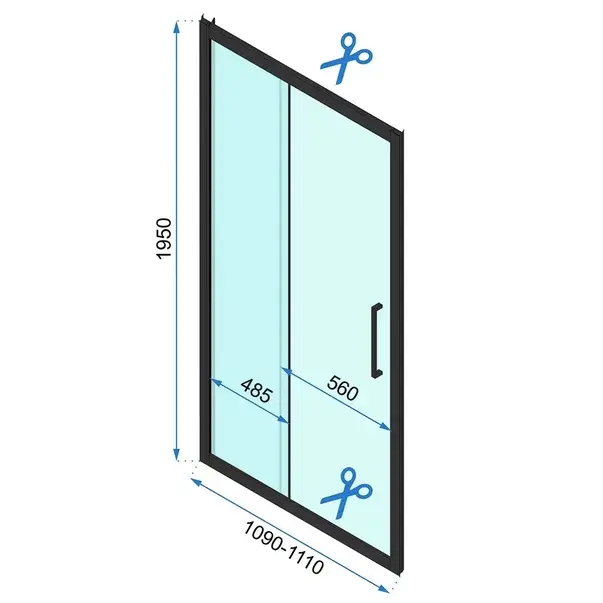 Paravan de dus tip Walk-in Rea Rapid Slide 110x195 cm profil auriu periat [7]