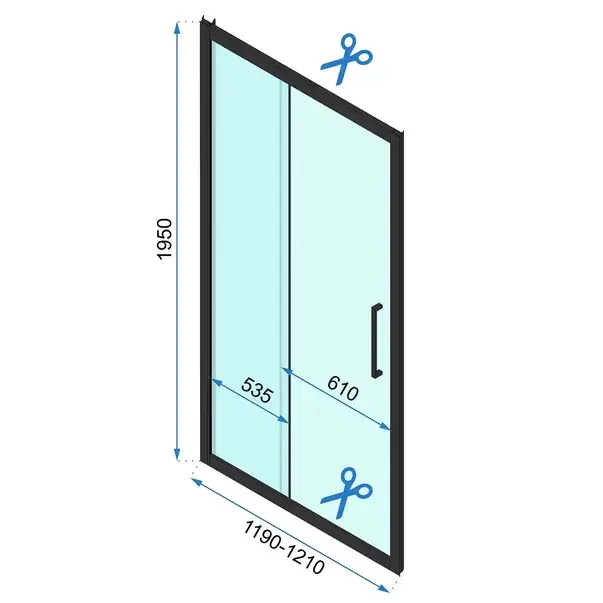 Paravan de dus tip Walk-in Rea Rapid Slide 120x195 cm profil auriu periat [7]