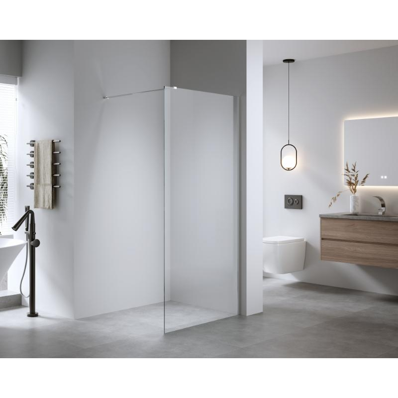 Paravan de duș Walk-In Mediterraneo Trixie 100 cm, sticlă securizată 8 mm, profil crom [2]
