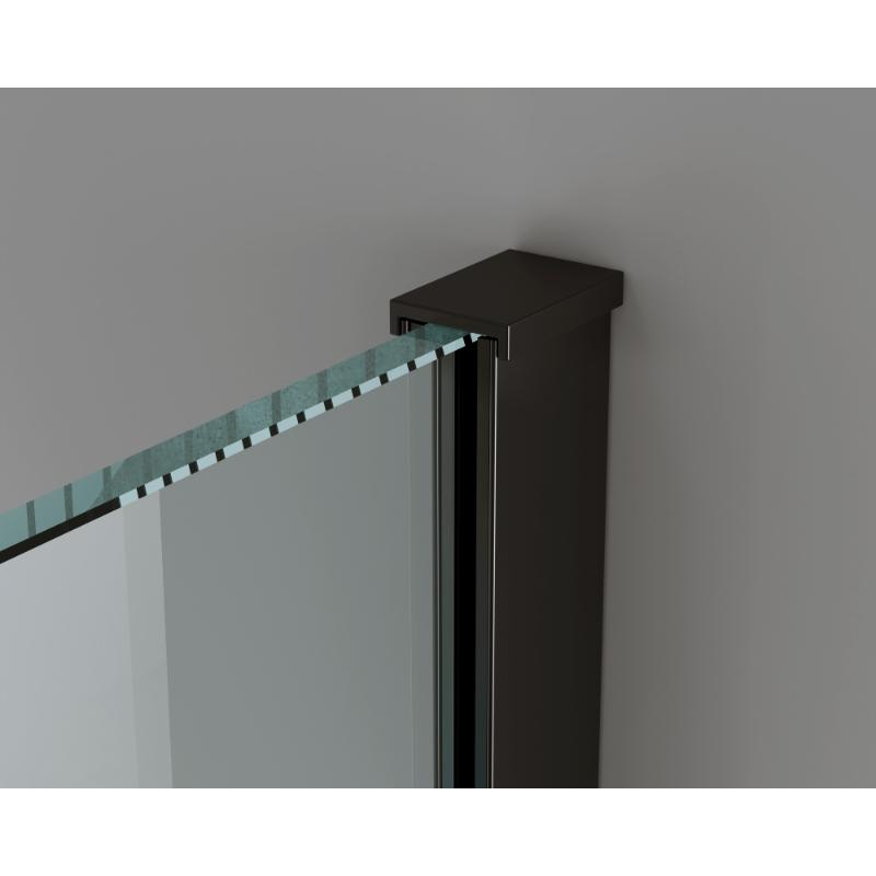 Paravan de duș Walk-In Mediterraneo Trixie 100 cm, sticlă securizată 8 mm, profil negru mat [6]
