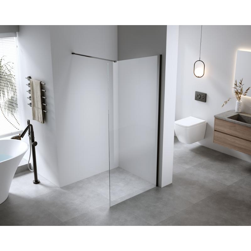 Paravan de duș Walk-In Mediterraneo Trixie 80 cm, sticlă securizată 8 mm, profil negru mat [3]