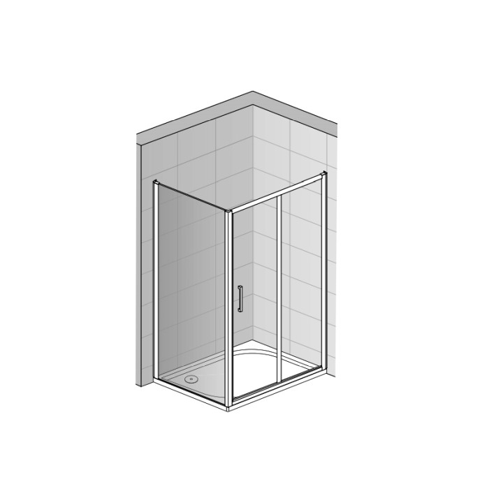 Perete fix Sanswiss, Ocelia, 80 x 190 cm, crom lucios [3]