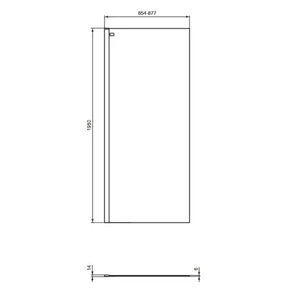 Perete lateral 90 cm negru mat Ideal Standard Connect 2 [4]