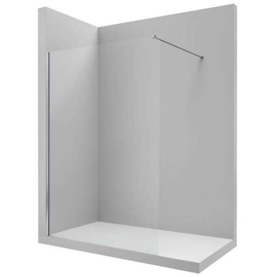 Perete sticla dus Walk In Roca District 80xH200 cm, profil crom [1]