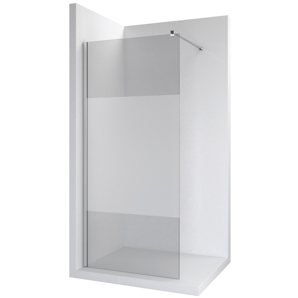Perete sticla dus Walk In Roca District 90xH200 cm, sticla 8 mm, profil crom [1]