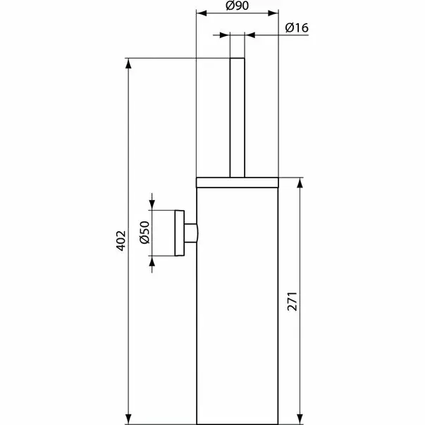 Perie WC pe perete crom Ideal Standard IOM [2]
