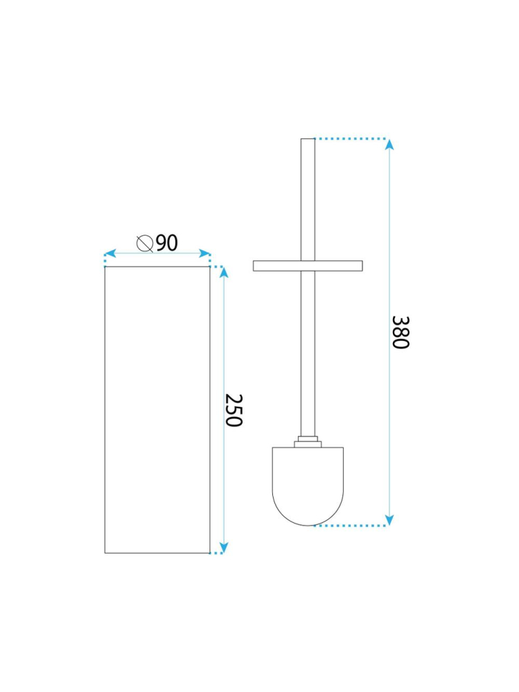 Perie WC Rea B106 Titan 90x255x90 mm montare pe blat seria Til [10]