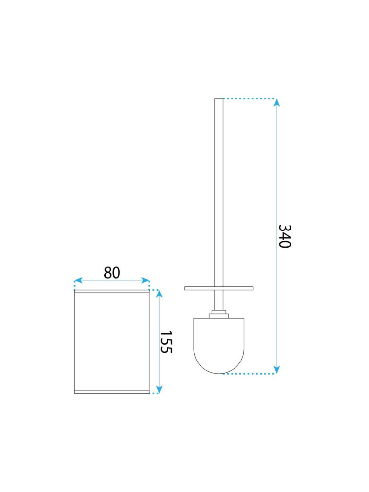 Perie WC Rea B110 Titan montata pe blat 80x390x80 mm plastic metal [10]
