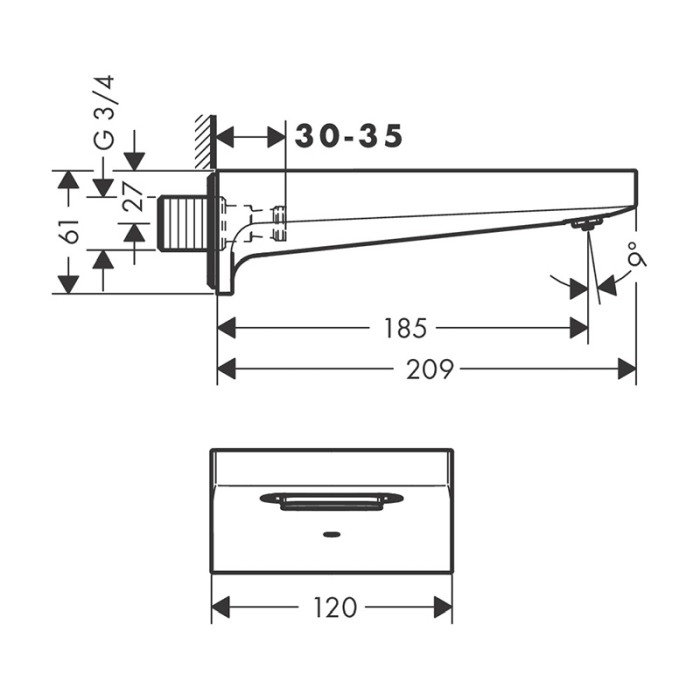 Pipa de umplere Hansgrohe, Metropol, 1 functie, crom [2]