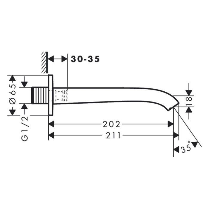 Pipa de umplere pentru cada, Hansgrohe, Vivenis, negru mat [2]