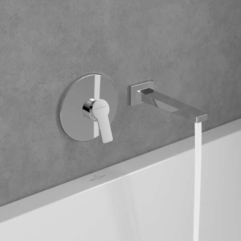 Pipă de umplere pentru cadă Villeroy&Boch, Architectura Square, 21 cm, brushed gold [3]