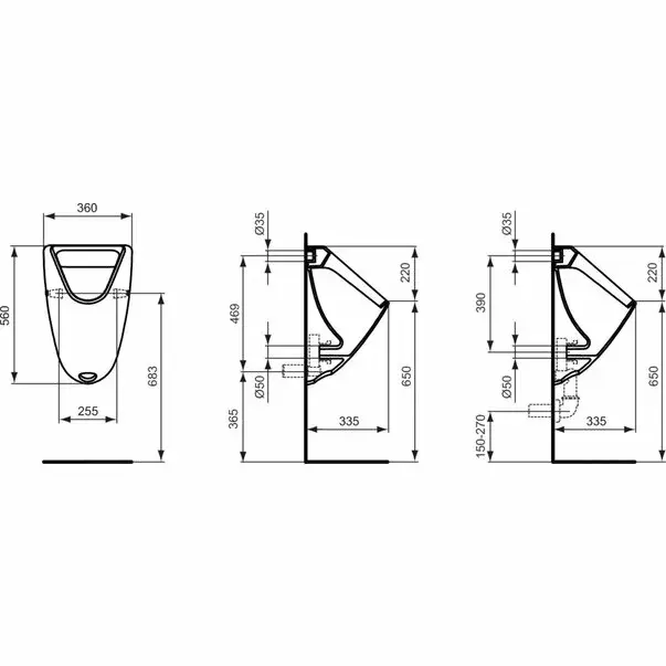 Pisoar cu alimentare ascunsa Ideal Standard Eurovit [2]