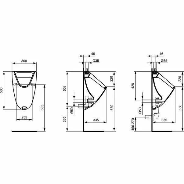 Pisoar cu alimentare superioara Ideal Standard Eurovit [2]