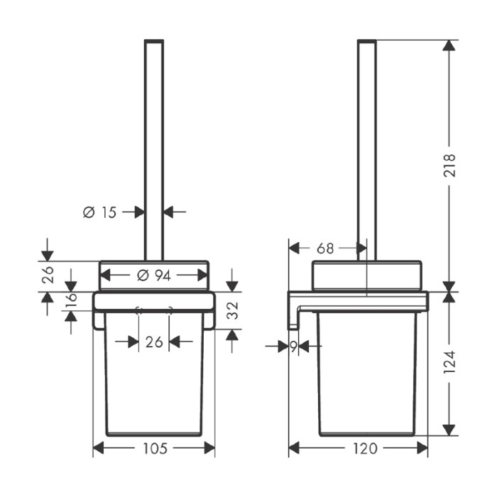 Portperie, Hansgrohe, AddStoris, negru periat [2]