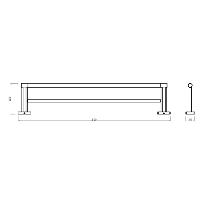 Portprosop dublu, Ferro, Greta, 60 cm, crom [2]