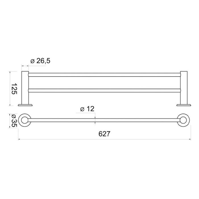 Portprosop dublu, Ferro, Smile, 60 cm, crom [2]