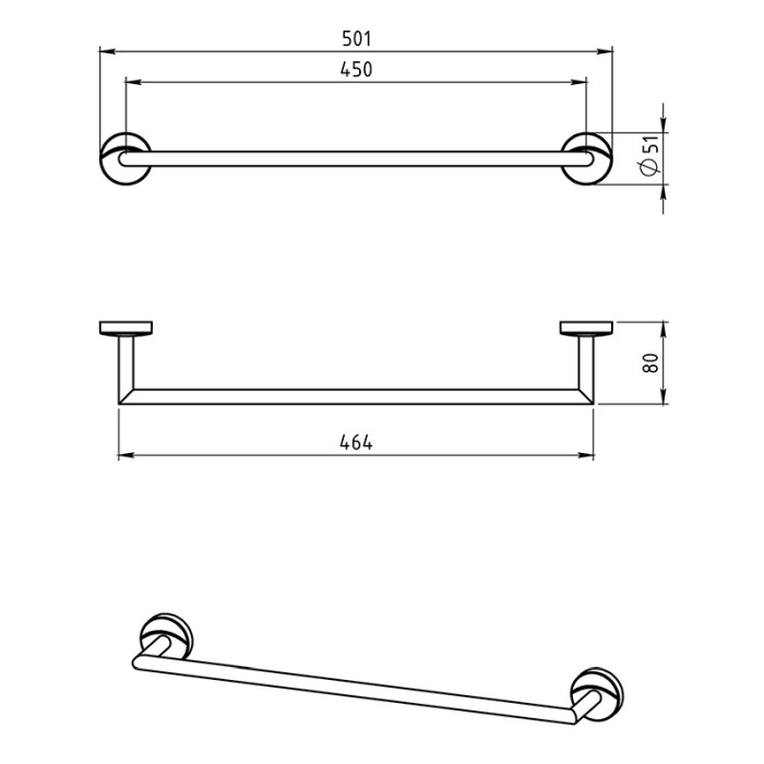 Portprosop, Ferro, Metalia 11, 45 cm, crom [2]