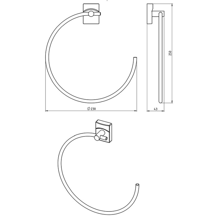 Portprosop, Ferro, Metalia 12, rotund, crom [2]
