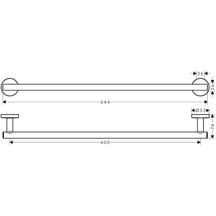 Portprosop Hansgrohe, Logis Universal, 60 cm, crom [2]