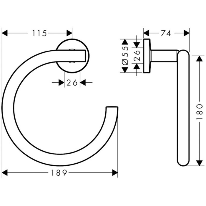 Portprosop Hansgrohe, Logis Universal, rotund, crom [2]